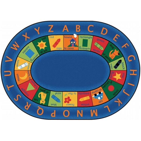 Carpets For Kids Carpets For Kids 9506 Bilingual Circletime 6.75 ft. x 9.42 ft. Oval Rug 9506 - main